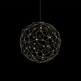 Lampadario A Sospensionie Moderno Lucciola Metallo Oro Led Integrato 36W