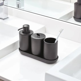 Set di accessori da bagno in plastica nera Cade - iDesign