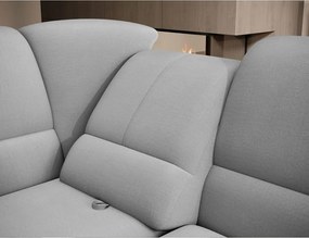 Divano angolare grigio allungabile/con contenitore (con penisola a sinistra/a L) e rivestimento in velluto Siber – ELTAP