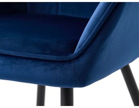 Set di sedie da pranzo blu scuro in imbottito con braccioli 2 pz Nolan Square – Unique Furniture