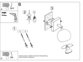 Lampada da parete bianca Ollo - Sollux