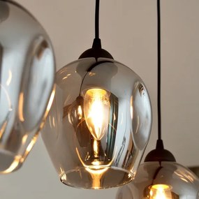 Lampadario a sospensione con filo LILI 3xE27/15W/230V nero/grigio