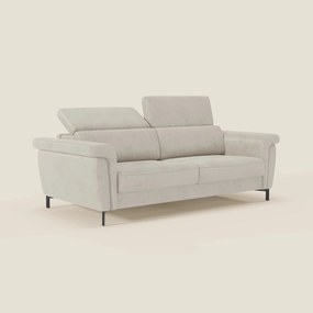Capri divano letto di design con piedini alti - poggiatesta reclinabili in raffinato tessuto effetto velluto smacchiabile T30