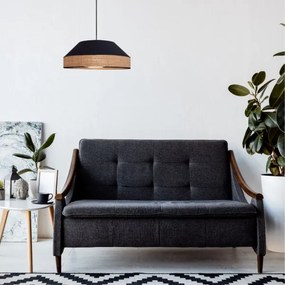 Lampadario a sospensione con filo MANISO 1xE27/60W/230V diametro 45 cm nero/beige