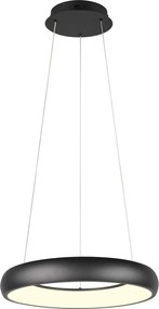 Lampadario nero opaco a LED dimmerabile con paralume in metallo ø 46 cm Cardona - Trio