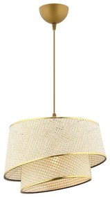 Lampadario a sospensione con cavo BARETTE 1xE27/60W/230V crema/oro