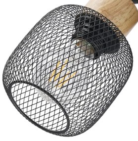 Brilagi - Faretto da parete BASKLITE 1xE27/15W/230V legno di hevea/nero