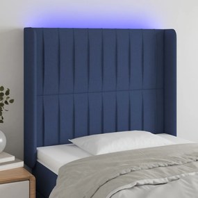 Testiera A Led Blu 83x16x118/128 Cm İn Tessuto /