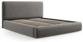 Letto matrimoniale imbottito grigio con contenitore e doghe 140x200 cm Colonel - Cosmopolitan Design