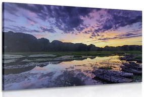 Stampa su tela – Tramonto romantico sulle montagne