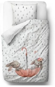 Biancheria da letto per bambini in cotone sateen Fox Bunnie, 140 x 200 cm Forest School - Butter Kings