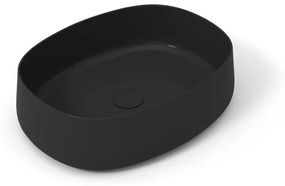 Lavabo da appoggio OLYMPIA CERAMICA ovale piletta non inclusa in ceramica L 60 x H 15 x P 40 cm nero piletta non inclusa