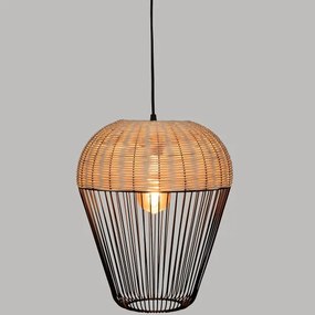 Atmosphera - Lampadario a sospensione con filo ANEA 1xE27/40W/230V rattan