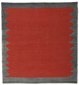Kilim Tappeto 100 x 100 Rosso (Iran) Tessuto A Mano