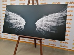 Quadro su tela – Ali d'angelo in bianco e nero