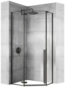 Rea Diamond box doccia 100x100 cm nero semiopaca/vetro trasparente REA-K5623
