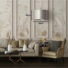 Duolla - Lampadario a sospensione con filo CANNES 1xE27/15W/230V diametro 45 cm argento