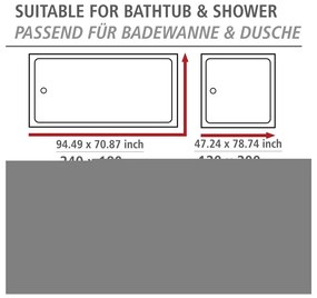 Tenda da doccia 200x180 cm Aquaris - Wenko