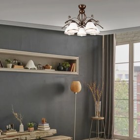 Lampadario a plafone RETRO 5xE27/60W/230V patina di bronzo