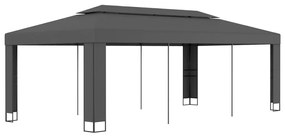 Gazebo con Tetto Doppio 3x6 m Antracite