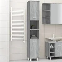 Armadietto Bagno Grigio Sonoma 30x30x179cm in Legno Multistrato 825832