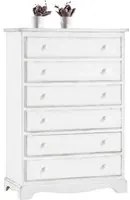 Cassettiera 6 cassetti legno shabby bianco 97x49x140 - Mobili 2G