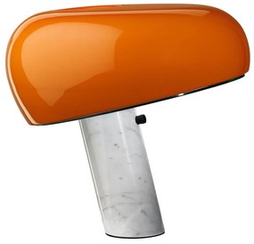 Flos Snoopy Lampada Da Tavolo 37 cm a Luce Diretta con Base In Marmo Di Carrara e metallo verniciato Arancio