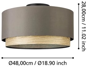 Eglo 390117 - Plafoniera MARCHENA 1xE27/40W/230V marrone