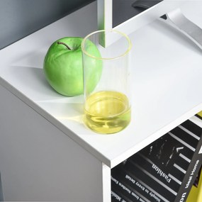 Mobile Porta TV fino a 42" 120x30x41 cm con Armadietto e Ripiani in Legno Bianco...