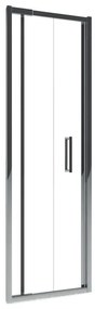 Porta doccia pieghevole Slimline, L 63-70 cm x H 195 cm x SP 6 mm, profilo cromo