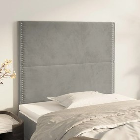 Testiera 2 Pz Grigio Chiaro 90x5x78/88 Cm İn Velluto /