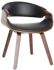 Poltrona scandinava nero e legno scuro ARAMIS