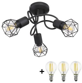 Globo - Lampadario a plafone LED XARA 3xE14/6W/230V nero