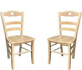 Sedia da cucina con seduta legno LOIRE Naturale SET 2 PZ