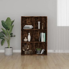 Libreria/credenza rovere fumo 66x30x98 cm in legno multistrato