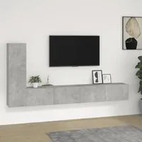 Set di Mobili Porta TV 3 pz Grigio Cemento in Legno Multistrato 3114321