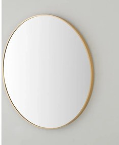 Specchio bagno 80 cm con cornice oro e installazione a parete