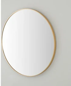 Specchio bagno 80 cm con cornice oro e installazione a parete