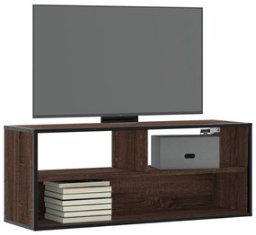 Mobile tv rovere marrone 100x31x39,5 cm in truciolato e metallo