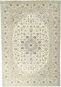 Kashan Tappeto 240x350 Beige (Iran) Annodato A Mano