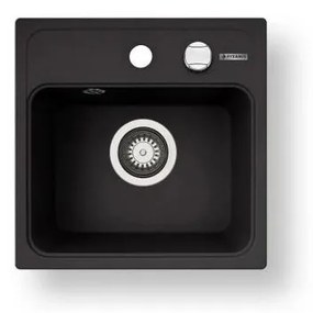 Pyramis 70168201 - Lavello cucina CAMEA MINI 40x40 cm granito nero