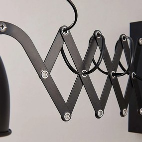 Lampada da parete industriale armonica nera - Merle