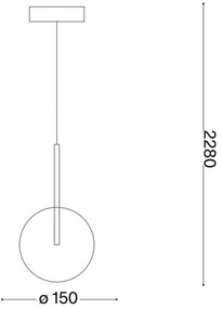 Ideal Lux - Lampadario LED a sospensione con filo EQUINOXE 1xG4/2W/230V diametro 15 cm ottone/limpido