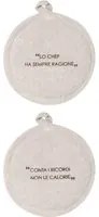 Set 2 presine 17 cm tortora con scritta