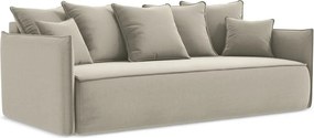 Divano beige allungabile/con contenitore con rivestimento in velluto 225 cm Hula – Makamii