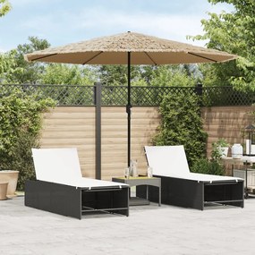 Ombrellone Giardino Led E Palo İn Acciaio Marrone 324x324x247cm /