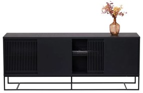 Cassettiera bassa nera in rovere 188x75 cm Ende - Woodman