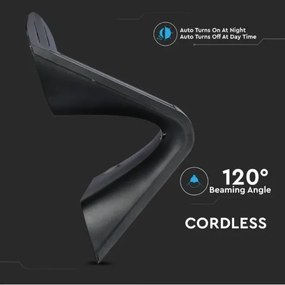 Lampada da parete solare a LED con sensore LED/7W/3,7V 4000K IP65 nero