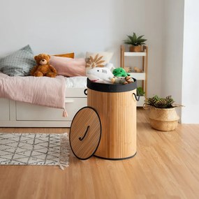 Cesto portabiancheria in bambù di colore naturale da 70 l Bamboo - Compactor