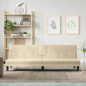 Divano Letto Con Portabicchieri İn Tessuto Crema /